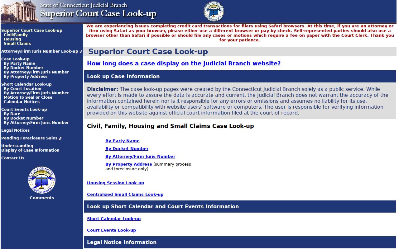 Glastonbury resident lookup Connecticut civil inquiry